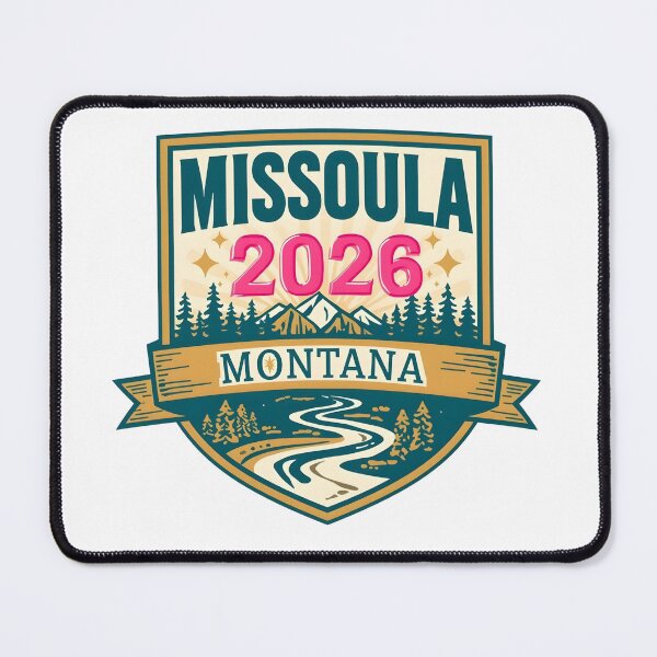 Item preview, Missoula Montana 2026 Retro Mountain River Travel Badge T-Shirt designed and sold by FestivityFinds.