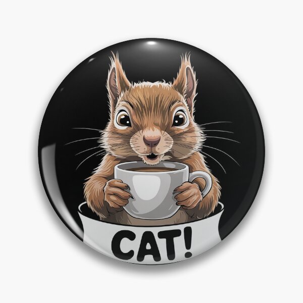 Item preview, Oh Look Cat Surprised Coffee Squirrel funny humor  designed and sold by RuthGAArt.