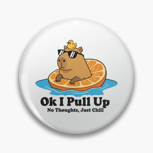 Item preview, Capybara Chill Zone - Ok I Pull Up No Thoughts, Just Chill - Orange Float & Duck Stick designed and sold by venavar.