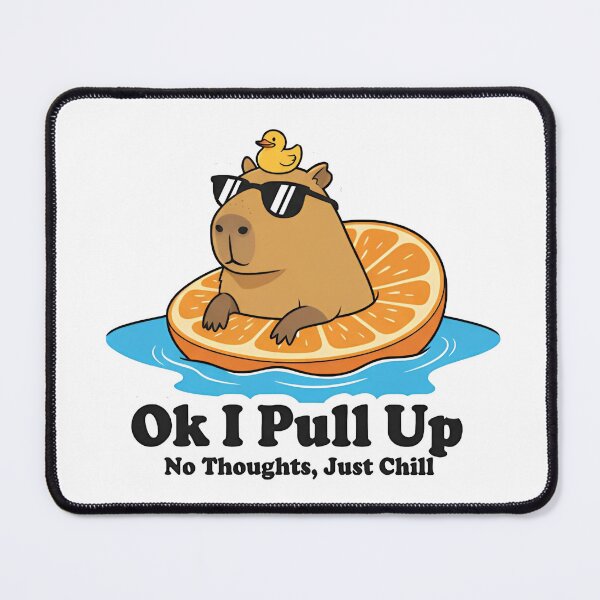 Item preview, Capybara Chill Zone - Ok I Pull Up No Thoughts, Just Chill - Orange Float & Duck Stick designed and sold by venavar.