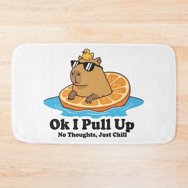 Item preview, Capybara Chill Zone - Ok I Pull Up No Thoughts, Just Chill - Orange Float & Duck Stick designed and sold by venavar.