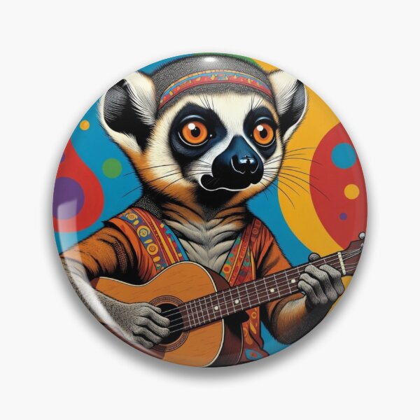 Item preview, "Groovy Lemur – Psychedelic Music Vibes"   designed and sold by Dogandesighn.
