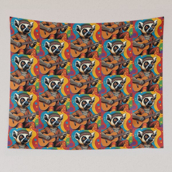 Item preview, "Groovy Lemur – Psychedelic Music Vibes"   designed and sold by Dogandesighn.