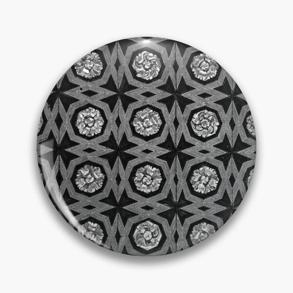 Item preview, Iron Rosette Grid – Monochrome Architectural Pattern designed and sold by Zenvo.