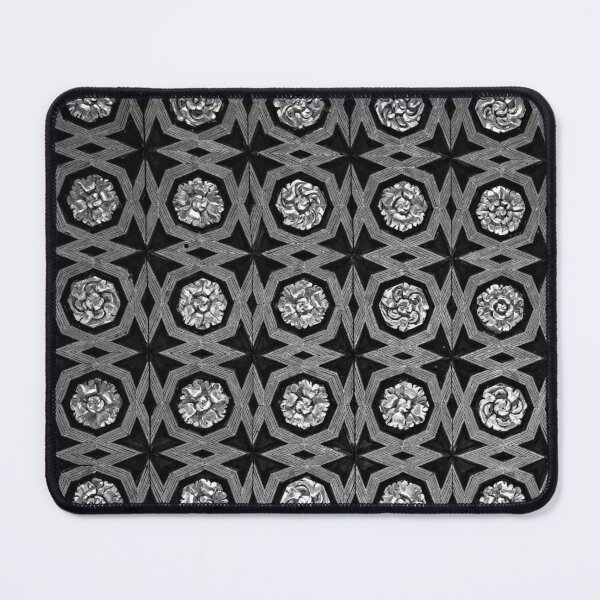 Item preview, Iron Rosette Grid – Monochrome Architectural Pattern designed and sold by Zenvo.