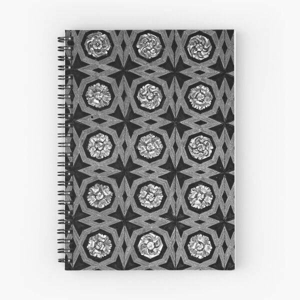 Item preview, Iron Rosette Grid – Monochrome Architectural Pattern designed and sold by Zenvo.