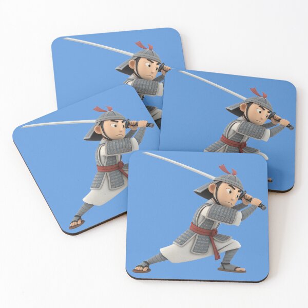 Item preview, Japanese Samurai Cartoon Warrior Fighting Pose with Katana Sword designed and sold by Fashion Empire.