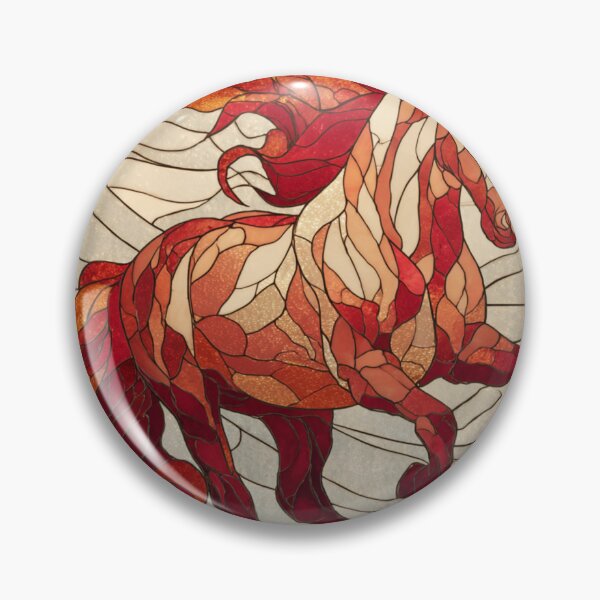 Item preview, Stained Glass Inspired Lunar 2026 Red Fire Horse designed and sold by GrinGalore.