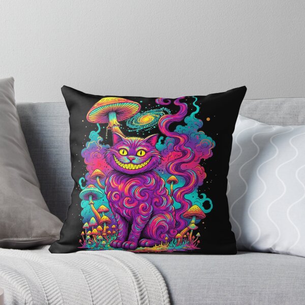 Item preview, Cheshire cat with mushrooms designed and sold by Apocalyptik Designs .