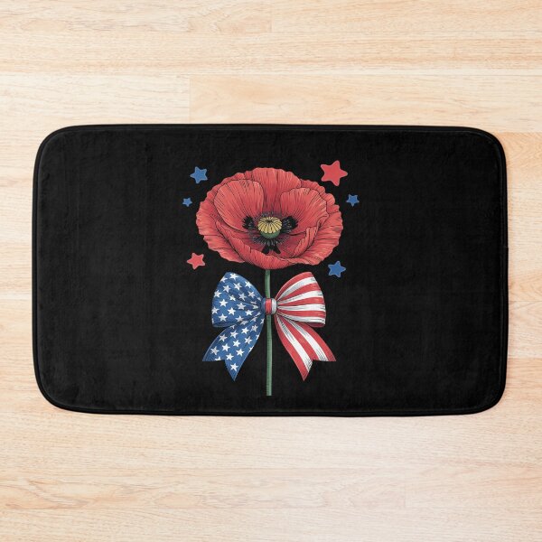 Item preview, Memorial Day 2025 USA Flag Bow Coquette Red Poppy Flower USA designed and sold by Libbysharts.