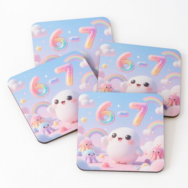 Item preview, DolledUp Moment: Kawaii-Surreal Dreamscape with “6–7” - Jelly Creatures & Cosmic Candy Clouds designed and sold by FotoworldEdel.