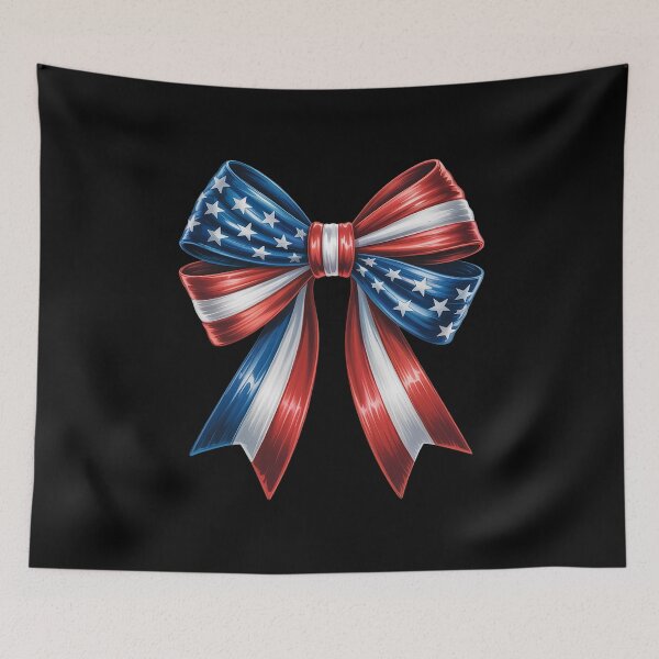 Item preview, Memorial Day Cute USA Flag Bow Coquette designed and sold by Libbysharts.