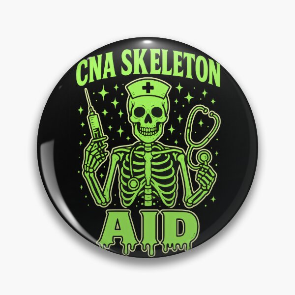 Item preview, CNA Skeleton Aid Halloween Nurse Design – Neon Spooky Medical Skeleton Art designed and sold by ClinicalHubs.