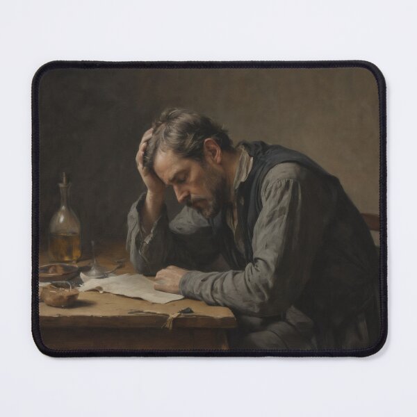 Item preview, Existential Despair Man Oil Painting | Nihilism Philosophy Wall Art designed and sold by Visualynx.