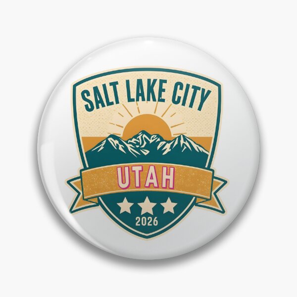 Item preview, Salt Lake City Utah 2026 Retro Mountain Travel Badge T-Shirt designed and sold by FestivityFinds.
