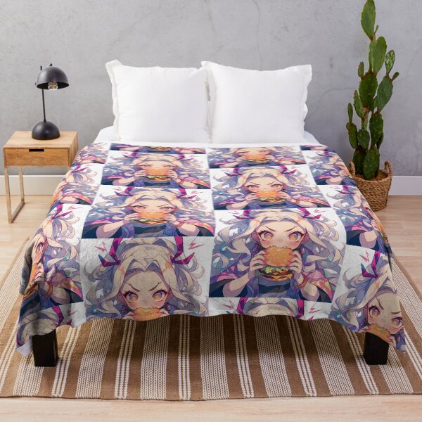 Item preview, Daki Demon Slayer Anime Girl Kawaii Chibi Burger Cute Glow Moment designed and sold by mildaclairmo.