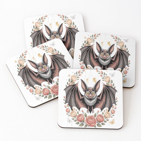 Item preview, Cute Bat With Flowers I Aesthetic Bat designed and sold by StuffNestie.