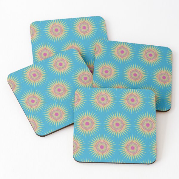 Item preview, Retro 70s Starburst Patterin in Blue and Yellow designed and sold by studioarchive.