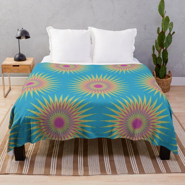 Item preview, Retro 70s Starburst Patterin in Blue and Yellow designed and sold by studioarchive.