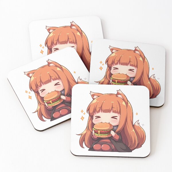 Item preview, Holo Spice And Wolf Anime Chibi Kawaii Burger Cute Fox Girl Moment designed and sold by mildaclairmo.