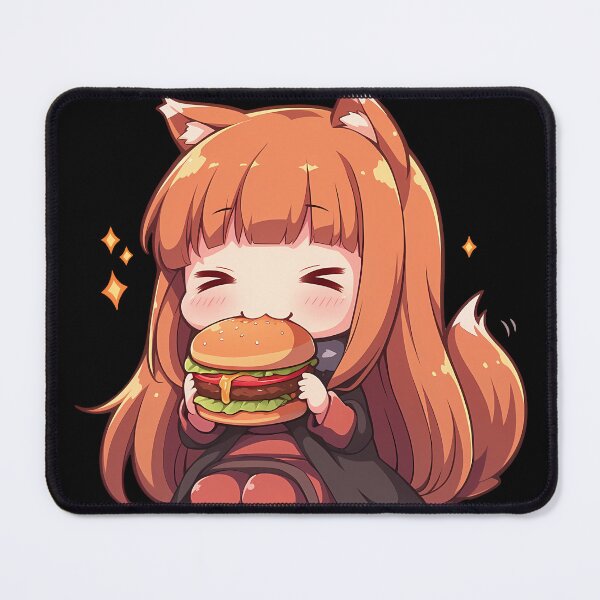 Item preview, Holo Spice And Wolf Anime Chibi Kawaii Burger Cute Fox Girl Moment designed and sold by mildaclairmo.