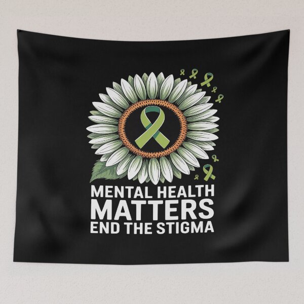 Item preview, Mental Health End The Stigma Sunflower Green Ribbon Therapy designed and sold by Tatianamiobi.