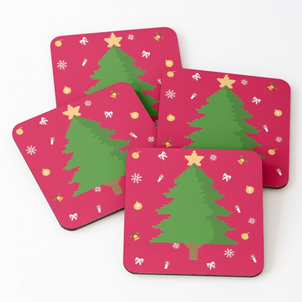 Item preview, Pixel Christmas Tree on Red designed and sold by AmaiDream.