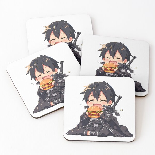 Item preview, Kirito Sword Art Online Anime Kawaii Chibi Burger Happy Feast designed and sold by mildaclairmo.