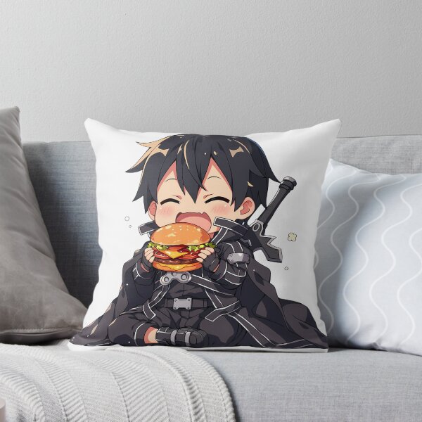 Item preview, Kirito Sword Art Online Anime Kawaii Chibi Burger Happy Feast designed and sold by mildaclairmo.