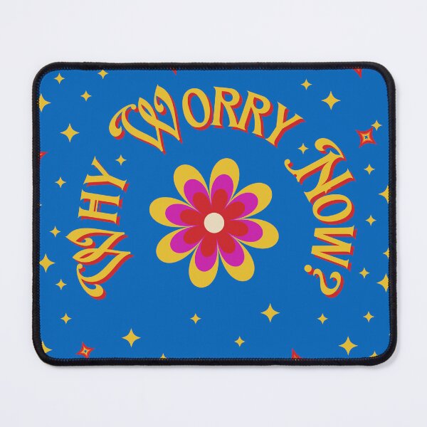 Item preview, Why Worry Now Retro 70s Floral Quote designed and sold by studioarchive.
