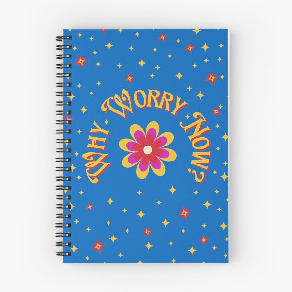 Item preview, Why Worry Now Retro 70s Floral Quote designed and sold by studioarchive.