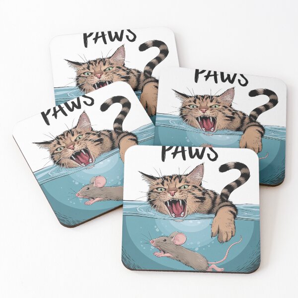 Item preview, PAWS Parody Cat Mouse Humorous Cat Chasing Mouse Kitten Long designed and sold by RuthGAArt.