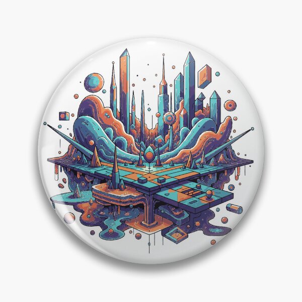 Item preview, Ethereal Geometric Metropolis: Vibrant Surreal Dreamscape Art designed and sold by MartinxMarie.