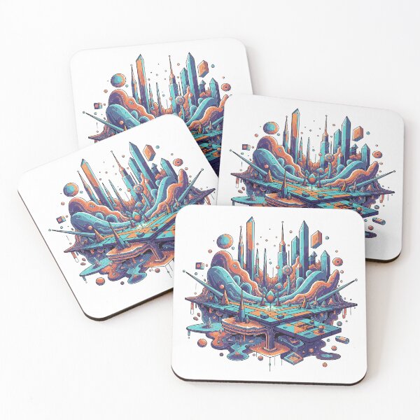 Item preview, Ethereal Geometric Metropolis: Vibrant Surreal Dreamscape Art designed and sold by MartinxMarie.