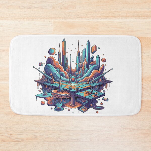 Item preview, Ethereal Geometric Metropolis: Vibrant Surreal Dreamscape Art designed and sold by MartinxMarie.