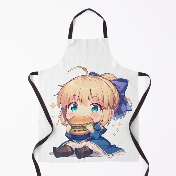 Item preview, Saber Fate Stay Night Chibi Kawaii Burger Anime Blue Dress designed and sold by mildaclairmo.