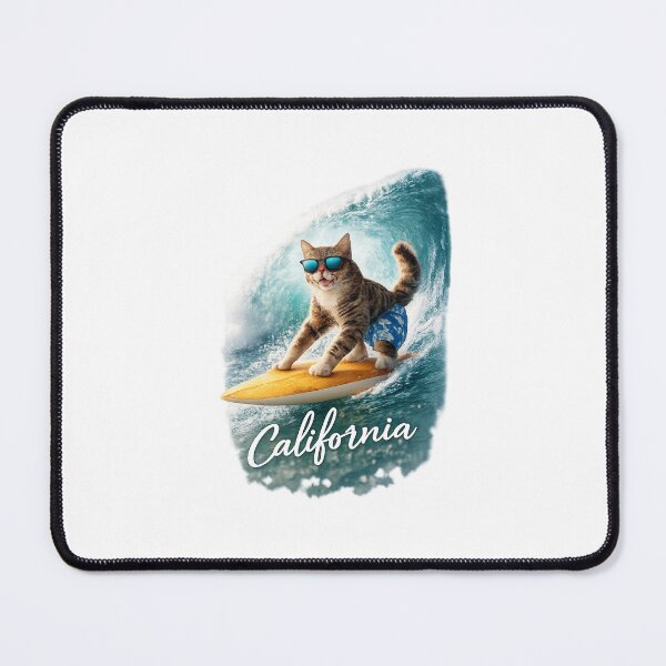 Item preview, Surfer cat on a wave in California designed and sold by Taoufik79-shop.
