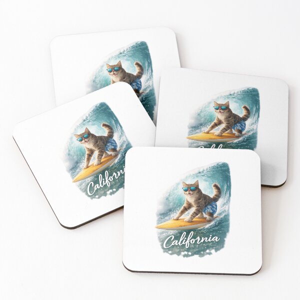 Item preview, Surfer cat on a wave in California designed and sold by Taoufik79-shop.