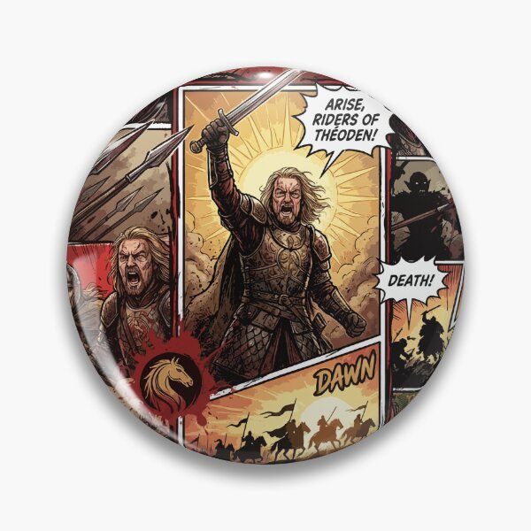 Item preview, Epic Rohirrim Cavalry Charge Lord of the Rings LOTR Rohan Horse Lords Helm's Deep Pelennor Fields Riders of Théoden Spear Shield Battle Collage Fan Art Poster T-Shirt Sticker Print Gift designed and sold by Senpaiwaves.