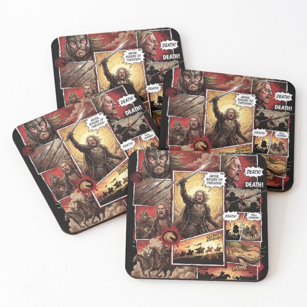 Item preview, Epic Rohirrim Cavalry Charge Lord of the Rings LOTR Rohan Horse Lords Helm's Deep Pelennor Fields Riders of Théoden Spear Shield Battle Collage Fan Art Poster T-Shirt Sticker Print Gift designed and sold by Senpaiwaves.