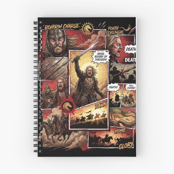 Item preview, Epic Rohirrim Cavalry Charge Lord of the Rings LOTR Rohan Horse Lords Helm's Deep Pelennor Fields Riders of Théoden Spear Shield Battle Collage Fan Art Poster T-Shirt Sticker Print Gift designed and sold by Senpaiwaves.