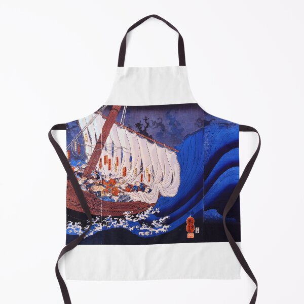 Artikelvorschau, Geister des Taira-Clans in der Daimotsu-Bucht – Japanische Ukiyo-e-Malerei der alten Schule entworfen und verkauft von Open Canvas.