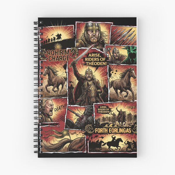 Item preview, Epic Rohirrim Cavalry Charge Lord of the Rings LOTR Rohan Horse Lords Helm's Deep Pelennor Fields Riders of Théoden Spear Shield Battle Collage Fan Art Poster T-Shirt Sticker Print Gift designed and sold by Senpaiwaves.