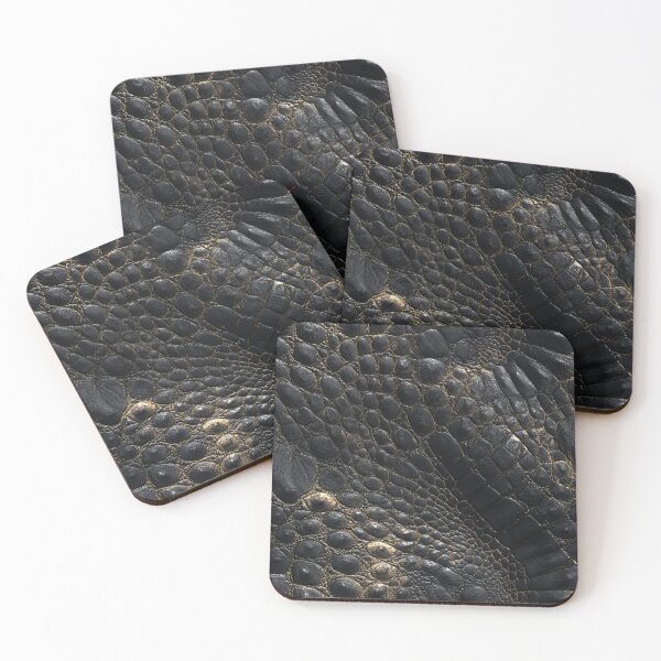 Item preview, Luxury Crocodile Leather Texture – Black Embossed Reptile Skin designed and sold by NewArt33.