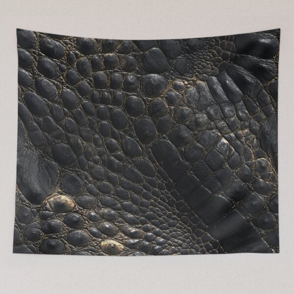 Item preview, Luxury Crocodile Leather Texture – Black Embossed Reptile Skin designed and sold by NewArt33.