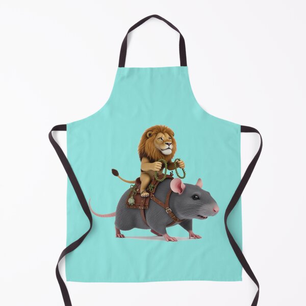Item preview, Majestic Lion Riding a Rat – Whimsical Fantasy Animal Art designed and sold by zohocreations.