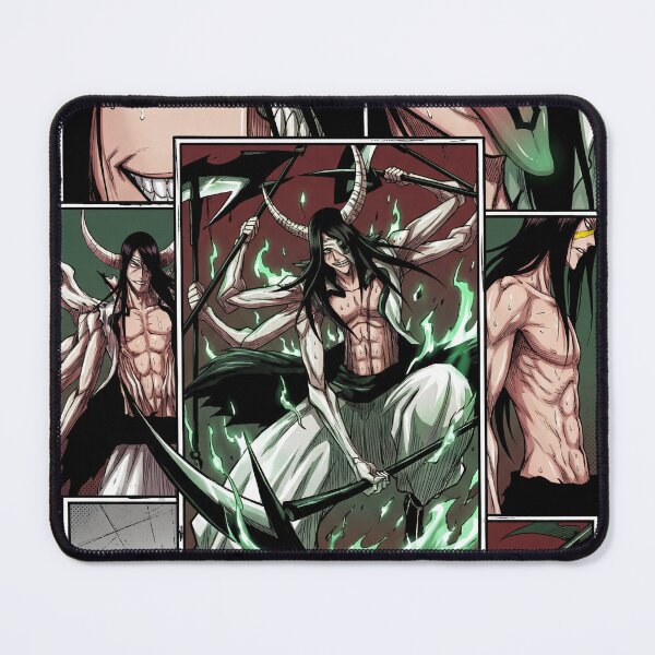 Item preview, Tall Lanky Praying Mantis Espada Quinta Arrancar Resurrection Santa Teresa Dual Crescent Blades Hollow Mask Fierce Grin Anime Warrior Fan Art Portrait Illustration Poster T-Shirt Sticker Print Gift designed and sold by Senpaiwaves.