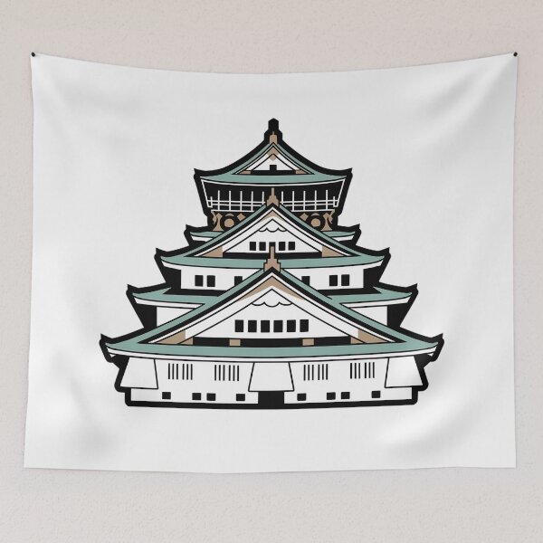 Item preview, Osaka Castle Minimalist Illustration – Clean Japanese Landmark & Modern Travel Art designed and sold by VividOrganica.