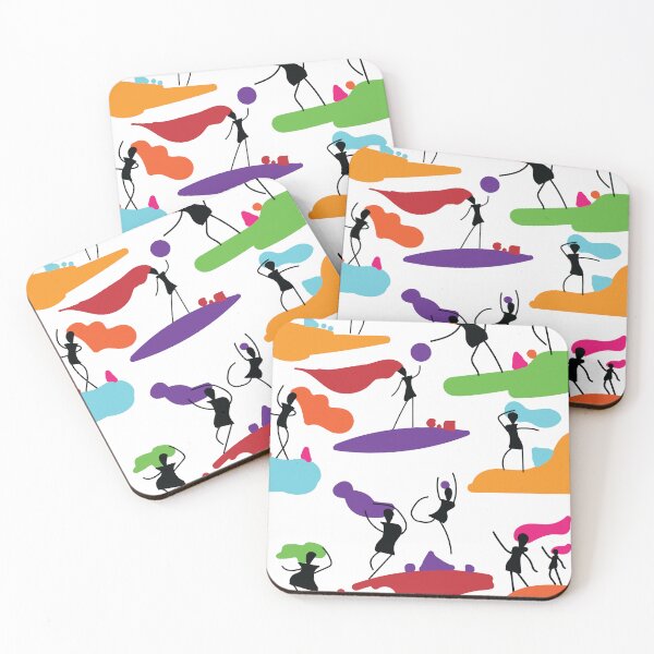 Item preview, Colorful Dancing Figures Joyful Abstract Stick Art designed and sold by studioarchive.
