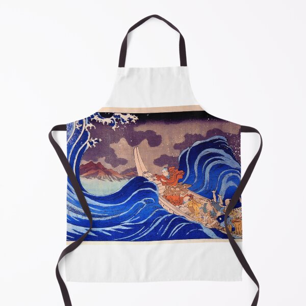 Item preview, Nichiren Calming the Storm - Vintage Japanese Ukiyo-e designed and sold by Open Canvas.